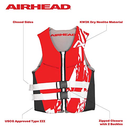Red Youth Water Sport Life Jacket - USCG Approved Type III, Kwik-Dry Neolite