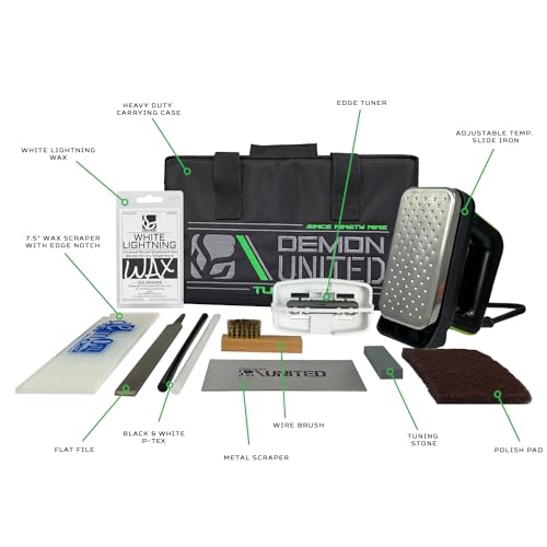 Demon Snowboard & Ski Tuning Kit with Wax, Iron, Tools & Carry Case