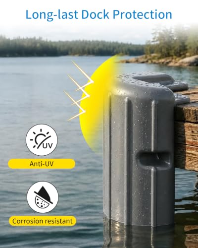 Dock Corner Bumpers for Boats - Gray 2 Pack - Marine-Grade Dock Protection