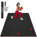 GymCope Extra Large Exercise Yoga Mat 6'x4' Black 8mm Thick Non-Slip Workout Mat