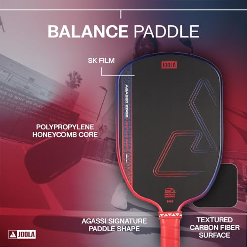 JOOLA Agassi Heat Vision 16mm Pickleball Paddle - Ignite Blaze Red & Agassi Variation