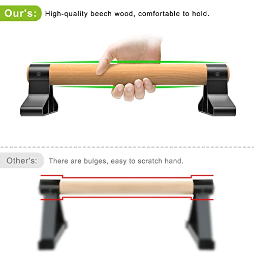 Wood Push Up Bars Parallettes for Calisthenics Handstand Training - 15.7"