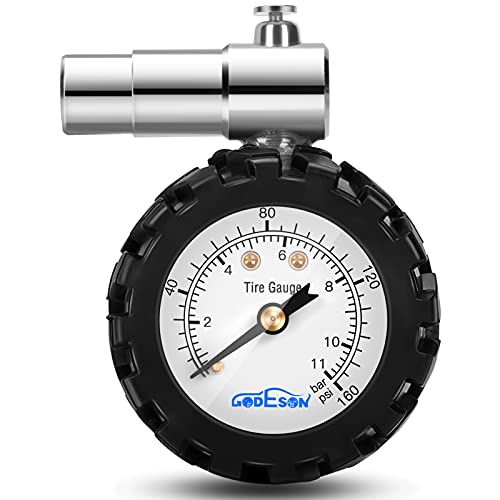 Presta Bicycle Tire Pressure Gauge 0-160psi / 11bar - Mechanical, Compact, Accurate