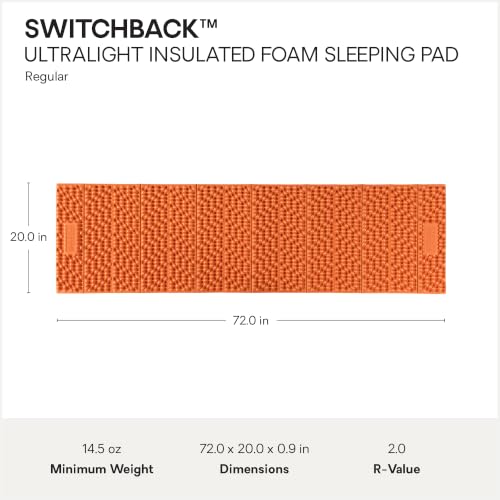 NEMO Switchback Foam Sleeping Pad - Sunset Orange, Standard Size