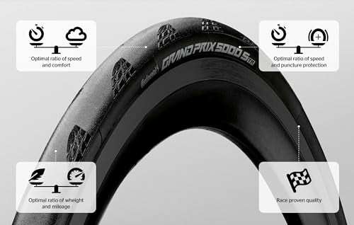 Continental Grand Prix 5000 S TR Tubeless Road Bike Tire 700x25 BlackChili