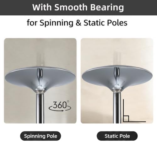 Silver Dance Pole Top Dome for 45mm Poles - Apartment-Friendly, Removable Suction Cup