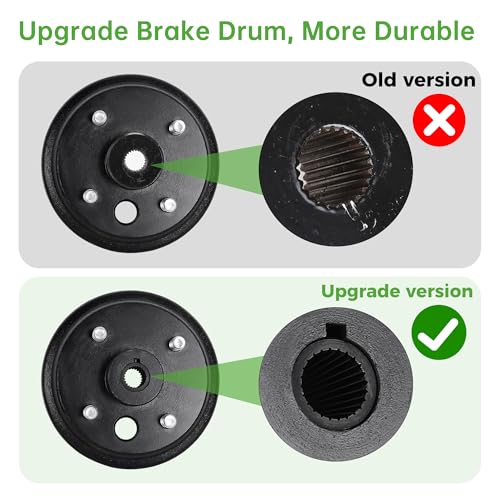10L0L Black 2-Pack Golf Cart Brake Drum/Hub Assembly for EZGO TXT Electric, OEM Replaces 19186G1P
