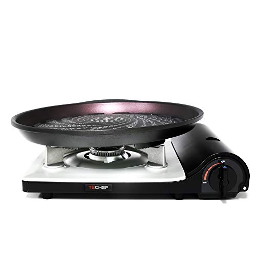 TECHEF Korean BBQ Non-Stick Grill Pan with Portable Gas Stove - Grill Pan w Stove