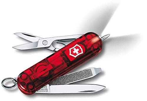 Victorinox Swiss Army Pocket Knife with LED Light, Multi-Tool, Small Red