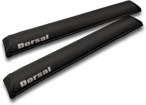 DORSAL Aero Roof Rack Pads - No Fade Sunguard for Factory & Wide Crossbars - Pack of 2 for Surfboards, Kayaks, SUPs, Snowboards - 20" Black