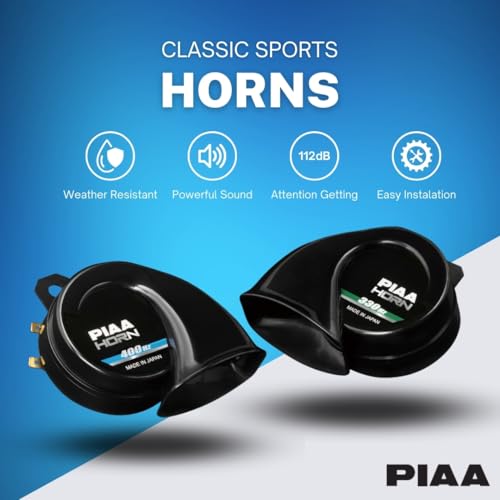 Piaa 85115 Twin Tone Bass Horn Pack of 1 - 112dB 330Hz & 400Hz Black