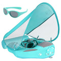 Baby Pool Float with Canopy and Tail - Dinosaur Green Cloth Variation