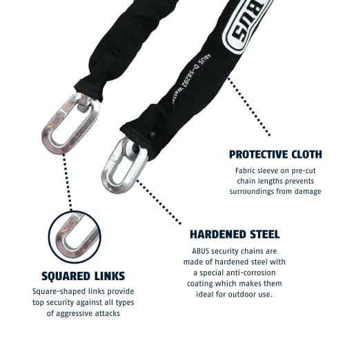 ABUS Hardened Steel Security Chain 6' Square Link Outdoor Anti-Theft