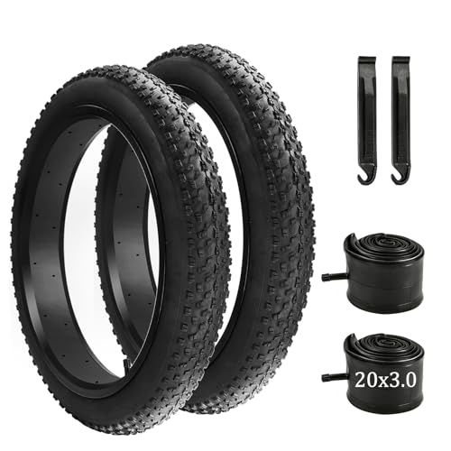 Bxinbxin 20x3.0 Fat Bike Tire and Tube Set - Folding 2PCS for Electric & Mountain Bikes