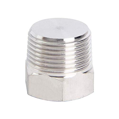Joywayus 1/2-Inch NPT Male Stainless Steel Pipe Plug - 3 Pack