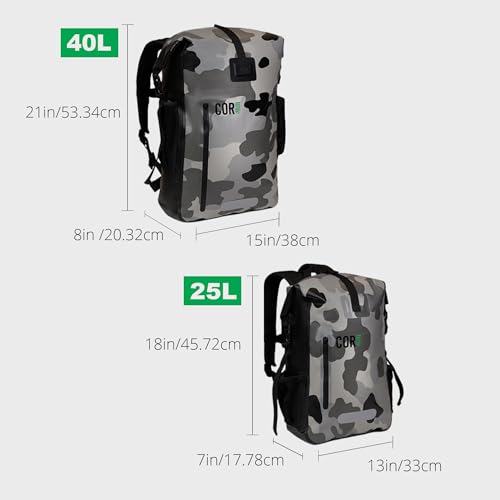 COR Surf Waterproof Dry Backpack with Padded Laptop Sleeve - 40L Green