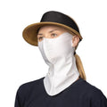 Medium White Korean UPF 50+ UV Sun Protection Face Mask for Outdoor Activities