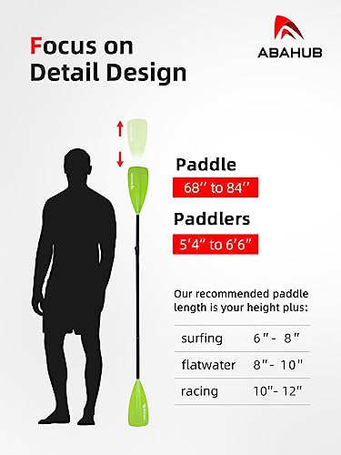 Abahub 4-Piece Adjustable SUP & Kayak Paddle Set - Green