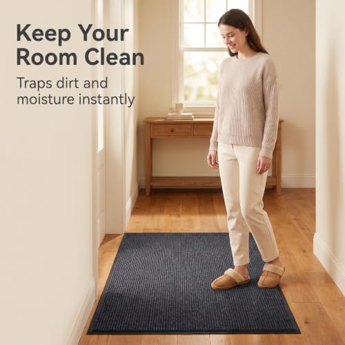 Large Indoor Outdoor Rubber Back Floor Mat 3x10 ft Heavy Duty Runner Rug
