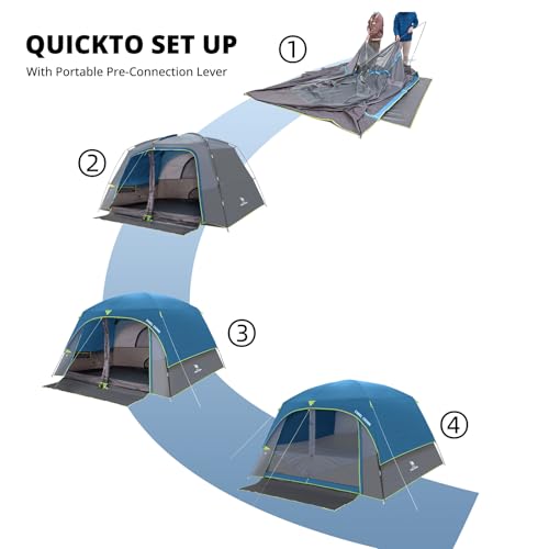 Camel Crown Ink-Blue 6-Person Waterproof Camping Tent - Easy Setup Backpacking Shelter