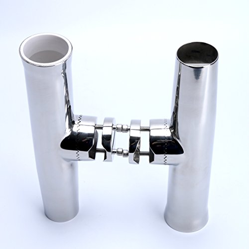 Stainless Steel Boat Fishing Rod Holder Clamp-On Mount with Adjustable Angles