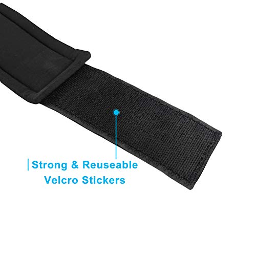 Black D-Ring Ankle Straps for Cable Machine & Glute Work - Padded Foot Cuffs