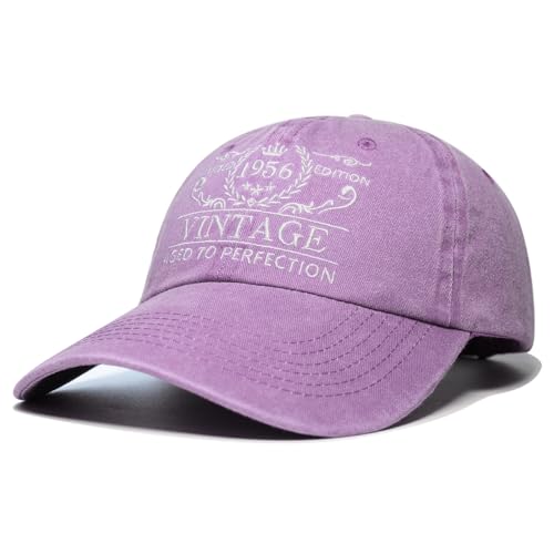 70th Birthday Hat for Men Women - Happy 70th Decorations 1956 - Purple / A
