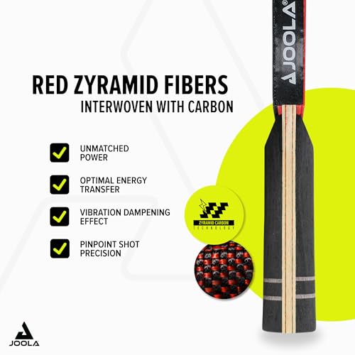JOOLA Infinity Z Pyramid Carbon ITTF Approved Professional Table Tennis Bat - Advanced Player Paddle with High-Tech Fibre and 7-Layer Blade