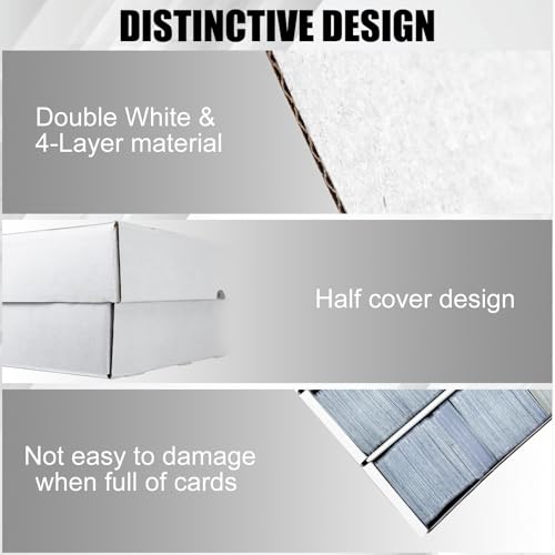 4 Row Trading Card Storage Box 5 Pack - 3200 Count Supporters & Dividers, White, 12in