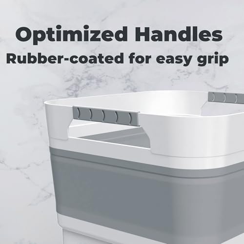 GIMWA Collapsible Baby Bottle Wash Basin with Drain Plug - Gray, 2.6 Gal