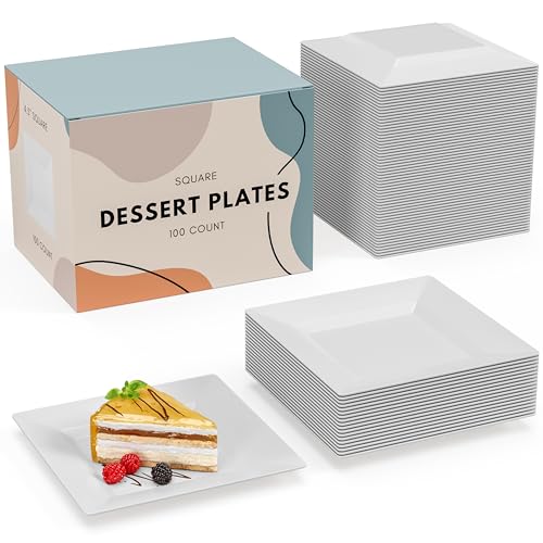 Mini Disposable Appetizer Plates - White 4.5 Inch Pack of 100 - Elegant & BPA Free