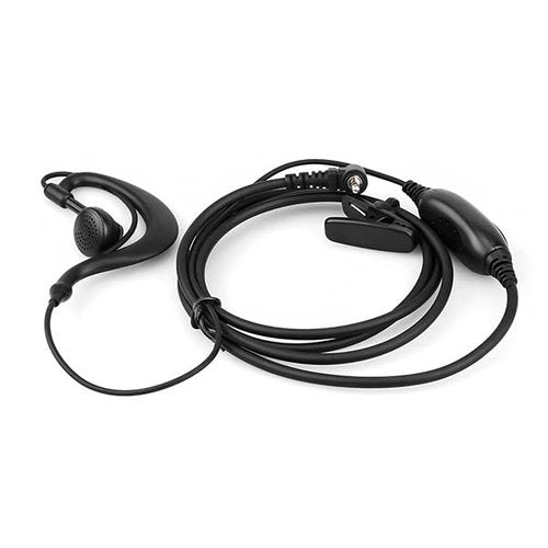 Retevis RT20 2 Way Radio Earpiece 1 Pin 2.5mm with Speaker Mic, Compatible RT20 Walkie Talkies, C Shape Earhook Lightweight Walkie Talkie Earpiece with PTT and Clip(3 Pack)