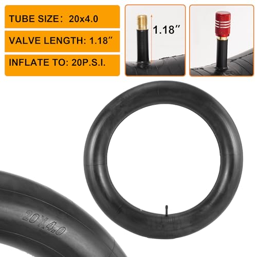 WEIYINGSI 2-Pack 20x4.0 Fat Bike & E-Bike Tires with Tubes - Black