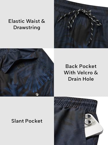 Men's Quick Dry Swim Trunks with Pockets - Hawaiian Beach Board Shorts