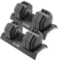 CAP Adjustable Dumbbell Set Pair 55 lb Black Handle - Quick-Select Weights