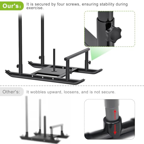 Black Push-Pull Sled for Fitness & Strength Training - Compatible with 1-2 Inch Weight Plates