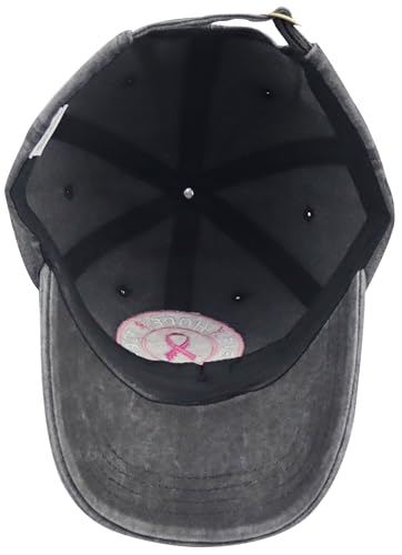 Women’s Breast Cancer Hope & Fight Baseball Cap - One Size Black