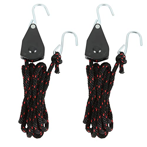 2pcs Adjustable 3/8 Inch Kayak Rope Tie Downs with Metal Hooks - Heavy Duty Straps, 11.8ft Length