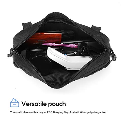 Small Tactical Admin Pouch Molle EDC Carry Bag for Magazines, Map & Tools - Black