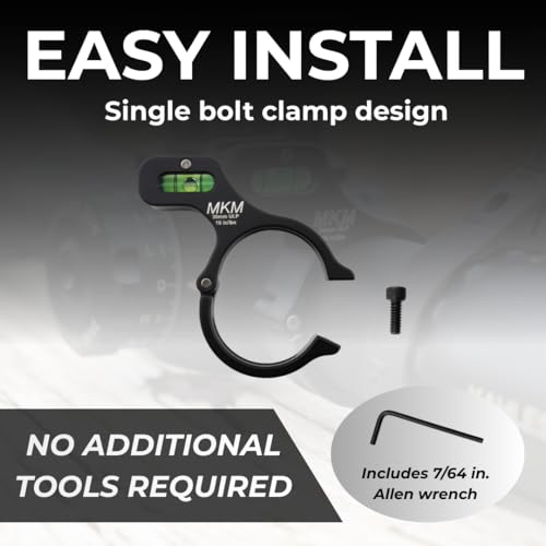 MK Machining 30mm Billet Scope Level Kit Ultra-Low-Profile Bubble Level, Hinged Clamp & Allen Wrench