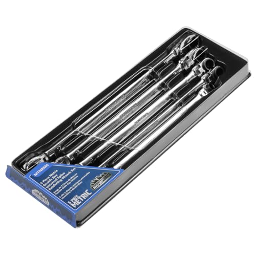 Mountain RM6 8-18mm 5-Piece Metric Double Box Universal Spline Reversible Wrench Set - Extra Long, 90 Tooth, 4° Swing Arc