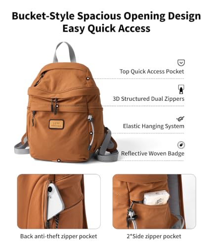 Orange Lightweight 10L Hiking Daypack for Women, Travel & Outdoor Use