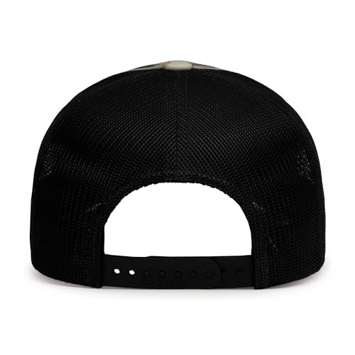 Unisex Duck Camo Trucker Snapback Cap - Mid-Profile Adjustable Hat, Canyon/Lt Charcoal
