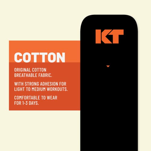 KT Tape Original Cotton Athletic Kinesiology Tape - Black, 150 Precut 10” Strips