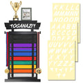 10 Belts Karate Belt Display Rack with Personalized Stickers - Black