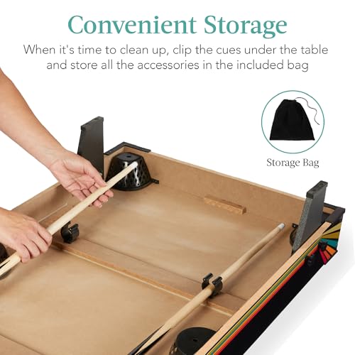 40-Inch Arcade Style Billiard Table for Kids & Family, Includes Cue Sticks & Balls