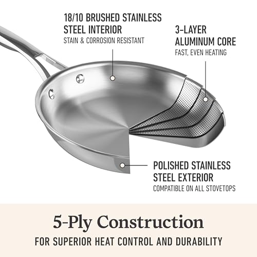 Calphalon Premier 13" Stainless Steel Wok with Turbo Heat Tech - Oven Safe, Induction Compatible
