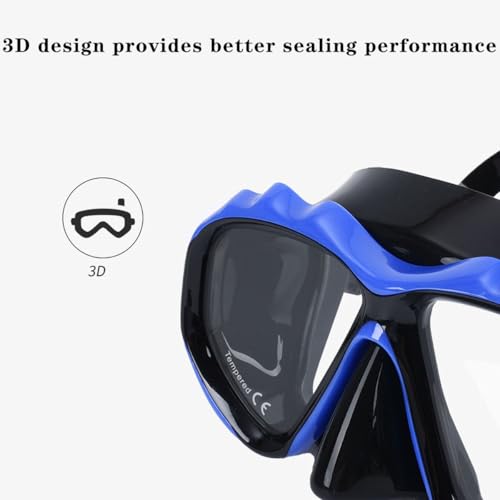 Adult Snorkel Mask with Magnifying Lenses - Tempered Glass, Anti-Fog, Comfortable Fit