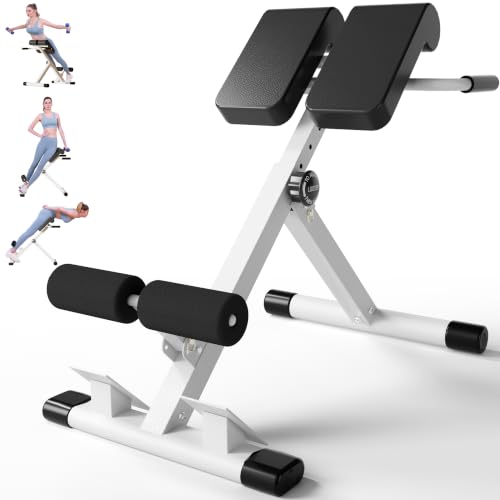 Adjustable Roman Chair for Back & Core Fitness - Silver