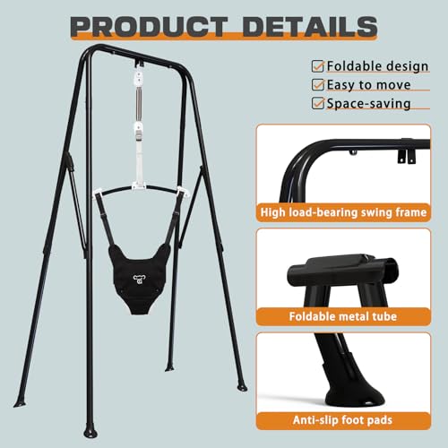 2-in-1 Baby Jumper and Swing Set - Foldable Stand for Indoor & Outdoor Use